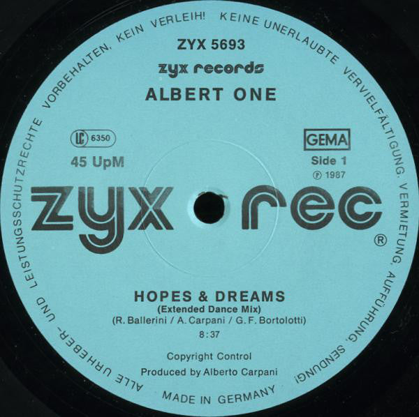 Albert One : Hopes & Dreams (12")