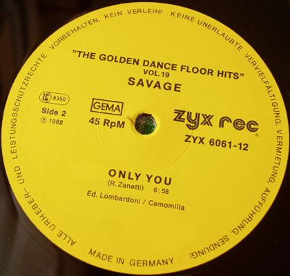 Gazebo / Savage : The Golden Dance-Floor Hits Vol. 19 (12")