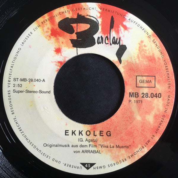 Various : Viva La Muerte (Originalmusik Aus Dem Film Von Arrabal) (7", Single)