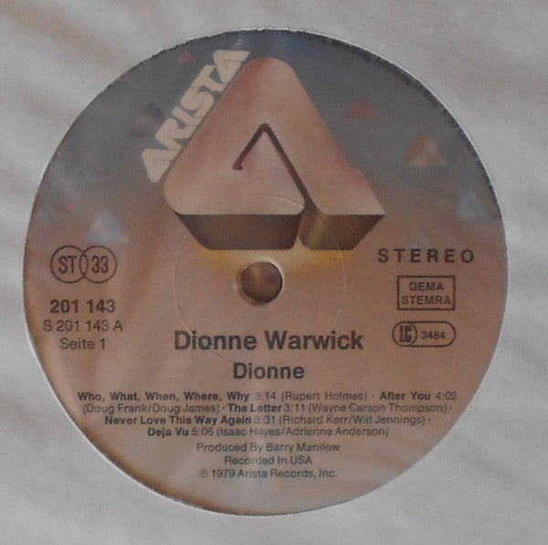 Dionne Warwick : Dionne (LP, Album)