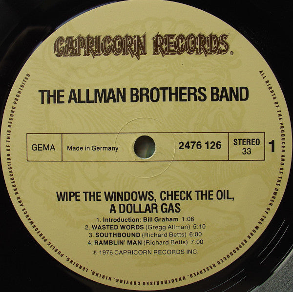 The Allman Brothers Band : Wipe The Windows, Check The Oil, Dollar Gas (2xLP, Album)