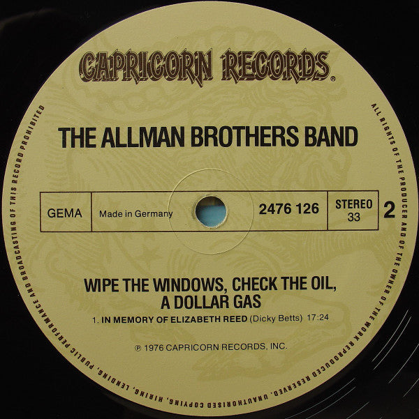 The Allman Brothers Band : Wipe The Windows, Check The Oil, Dollar Gas (2xLP, Album)