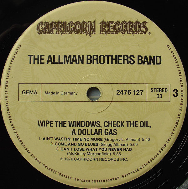 The Allman Brothers Band : Wipe The Windows, Check The Oil, Dollar Gas (2xLP, Album)