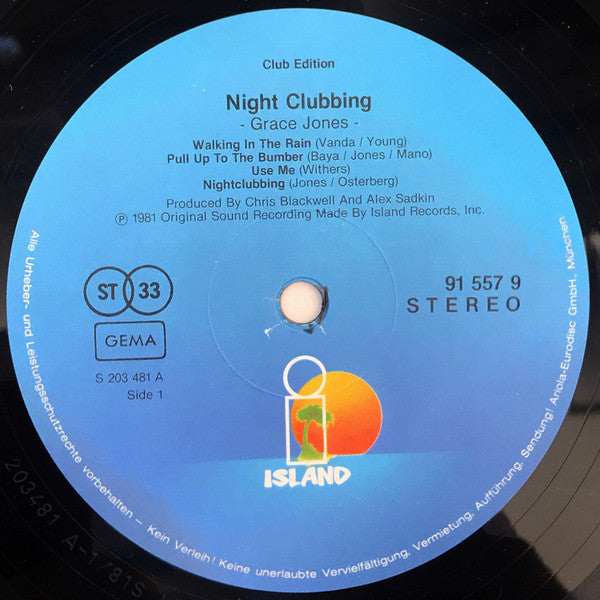 Grace Jones : Nightclubbing (LP, Album, Club)