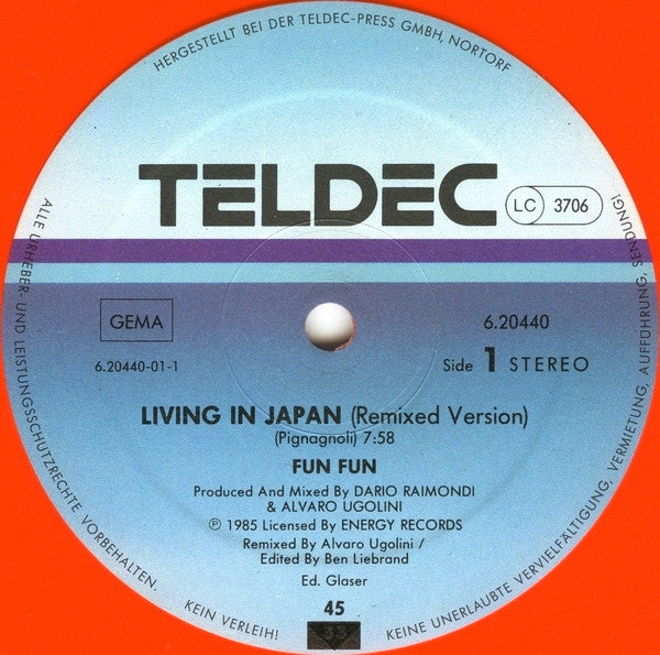 Fun Fun : Living In Japan (12", Maxi, Ora)