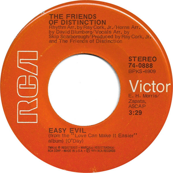 The Friends Of Distinction : Easy Evil / Ain't No Woman (Like The One I've Got)  (7", Single)