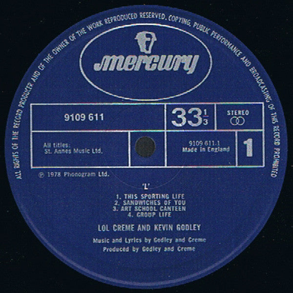 Godley & Creme : L (LP, Album)