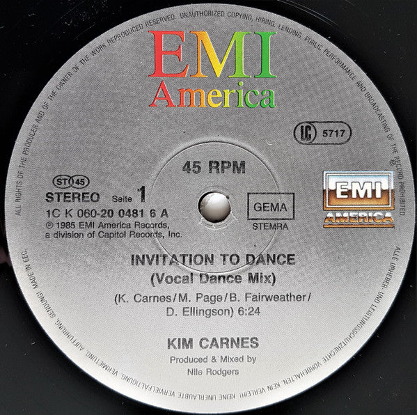 Kim Carnes : Invitation To Dance (12", Maxi)