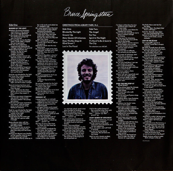 Bruce Springsteen : Greetings From Asbury Park N.J. (LP, Album, RE)
