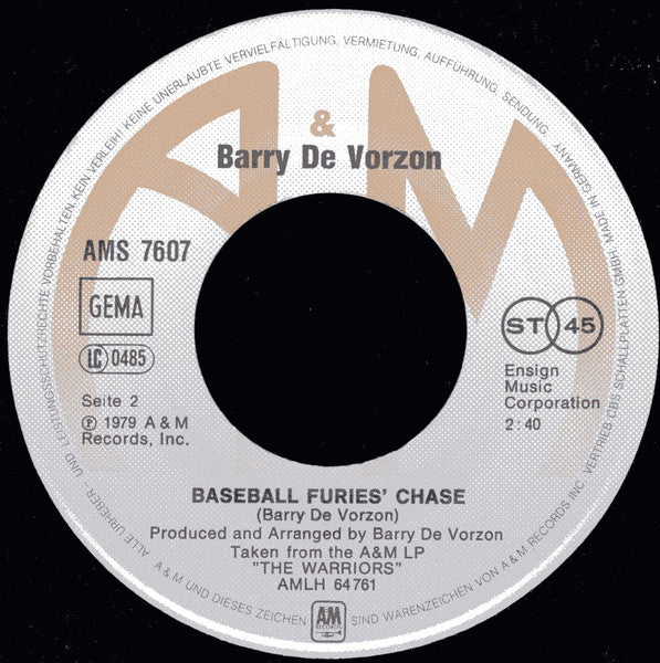 Barry De Vorzon : Theme From "The Warriors" (7", Single)