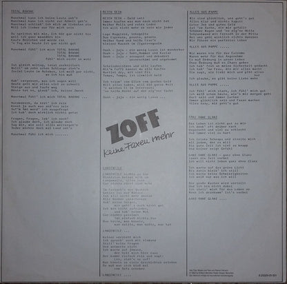 Zoff : Keine Faxen Mehr (LP, Album)