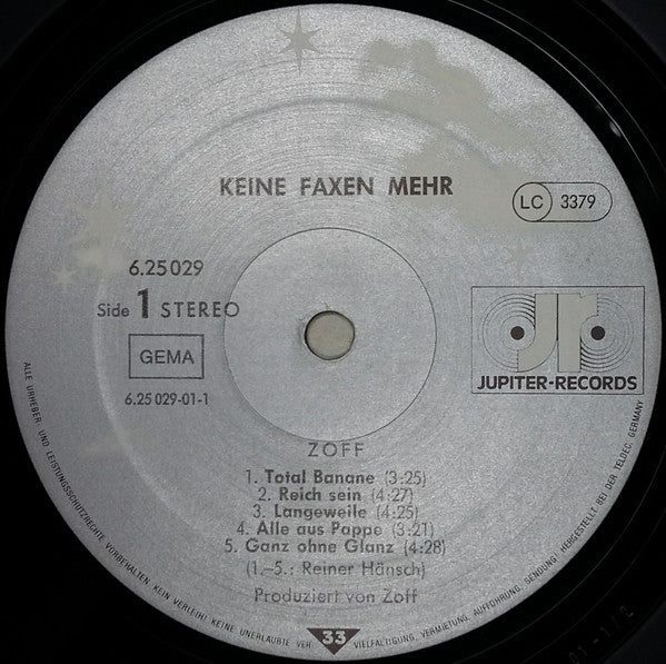 Zoff : Keine Faxen Mehr (LP, Album)