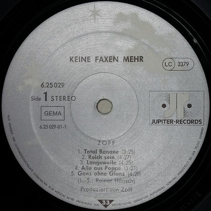 Zoff : Keine Faxen Mehr (LP, Album)