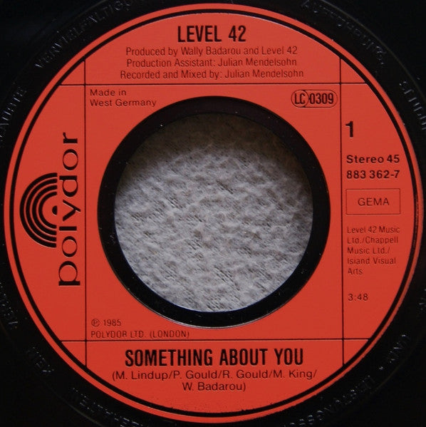 Level 42 : Something About You (7", Single)