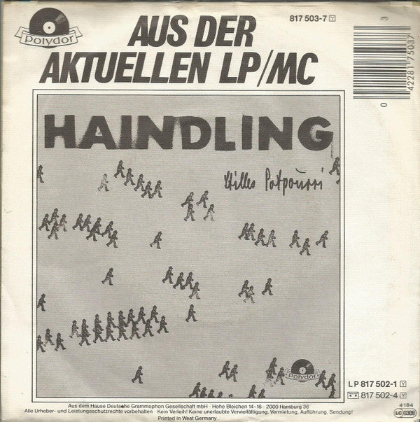 Haindling : Lang Scho Nimmer G'sehn (7", Single)
