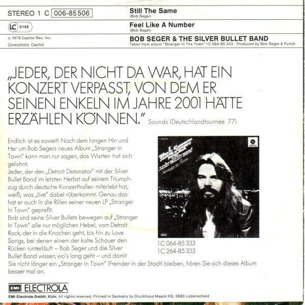 Bob Seger & The Silver Bullet Band* : Still The Same (7", Single)