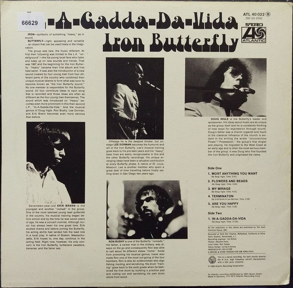 Iron Butterfly : In-A-Gadda-Da-Vida (LP, Album, RE)