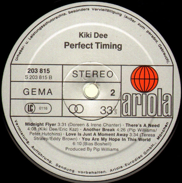 Kiki Dee : Perfect Timing (LP, Album)