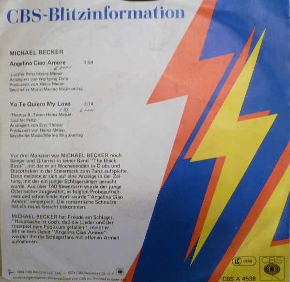 Michael Becker : Angelina Ciao Amore (7", Single, Promo)