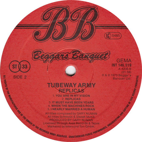 Tubeway Army : Replicas (LP, Album)
