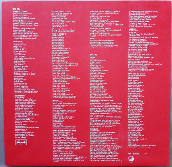 John Lennon & The Plastic Ono Band : Shaved Fish (LP, Comp, RE)