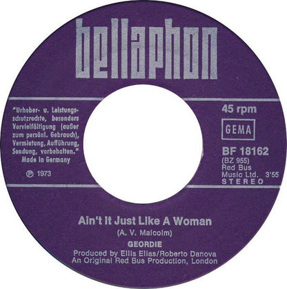 Geordie : All Because Of You (7")