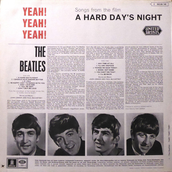 The Beatles : Yeah! Yeah! Yeah! (A Hard Day's Night) - Originals From The United Artists' Picture (LP, Album, RE)