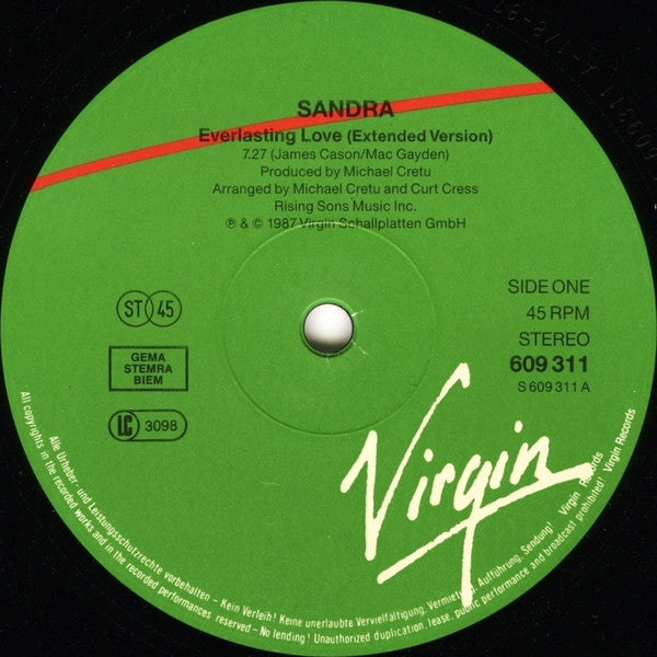 Sandra : Everlasting Love (12", Maxi)