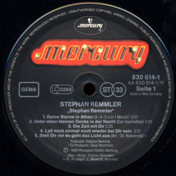 Stephan Remmler : Stephan Remmler (LP, Album)