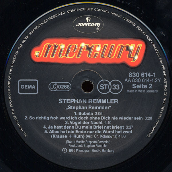Stephan Remmler : Stephan Remmler (LP, Album)