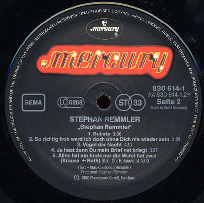 Stephan Remmler : Stephan Remmler (LP, Album)