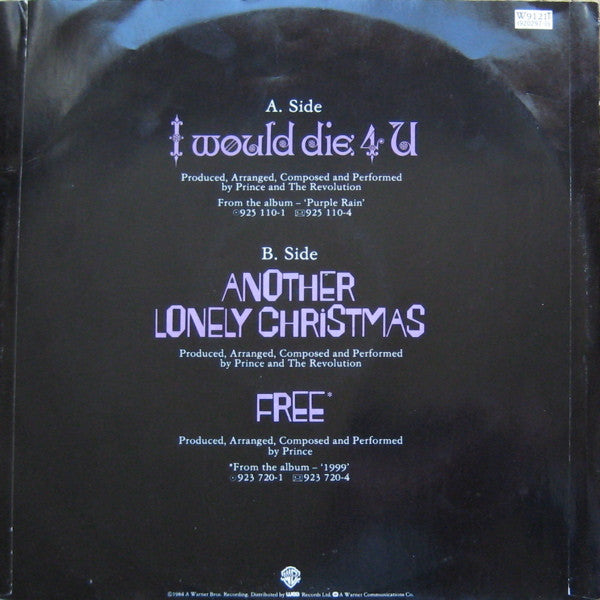 Prince And The Revolution : I Would Die 4 U (12", PRS)