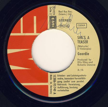 Geordie : She's A Teaser (7", Single)