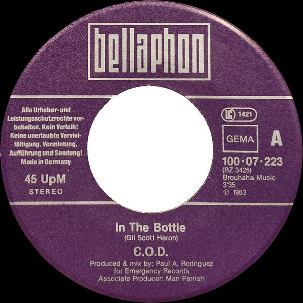 C.O.D. : In The Bottle (7", Single)