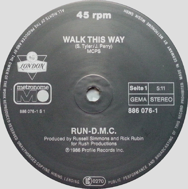 Run DMC* : Walk This Way (12", Maxi)