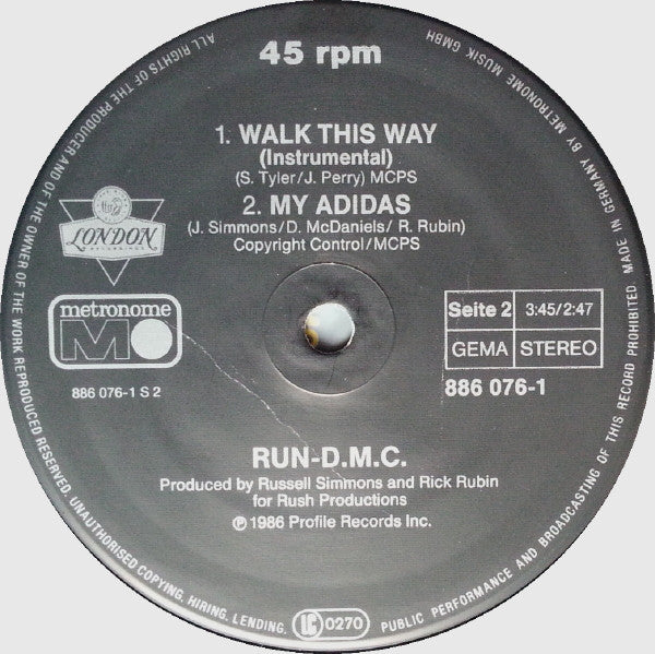 Run DMC* : Walk This Way (12", Maxi)