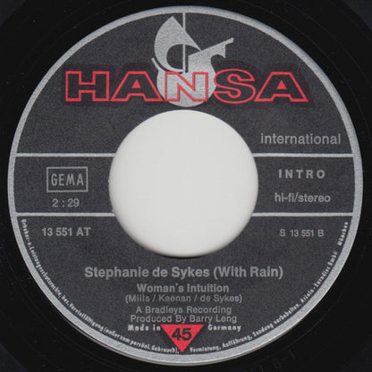 Stephanie De Sykes* With Rain (17) : Born With A Smile On My Face (7", Single)