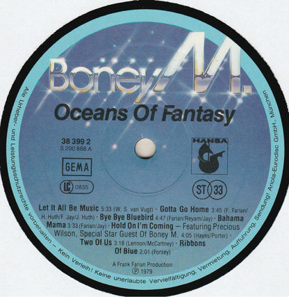 Boney M. : Oceans Of Fantasy (LP, Album, Club)