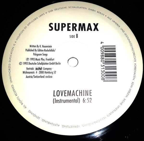 Supermax : Lovemachine (Philly Mega Mix '93) (12")
