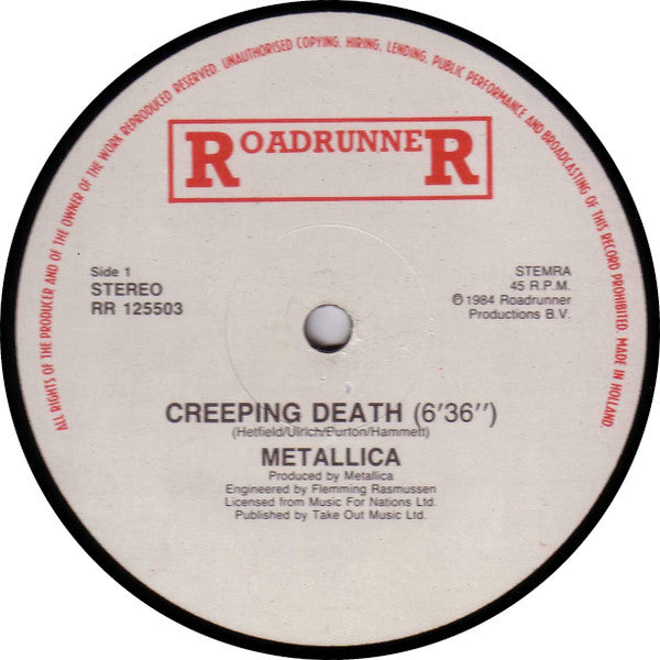 Metallica : Creeping Death (12", Maxi)
