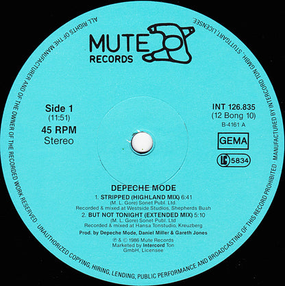 Depeche Mode : Stripped (Highland Mix)  (12", Maxi)