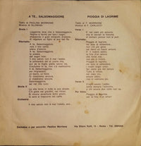 Pino Di Lorenzo : A Te... Salsomaggiore / Pioggia Di Lacrime (7")