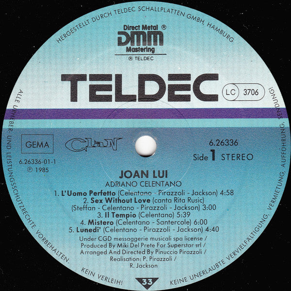 Adriano Celentano : Joan Lui (Soundtrack) (LP, Album)