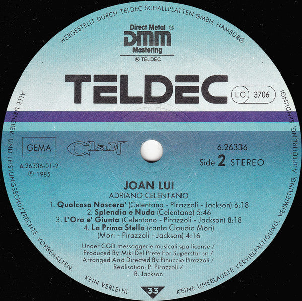 Adriano Celentano : Joan Lui (Soundtrack) (LP, Album)