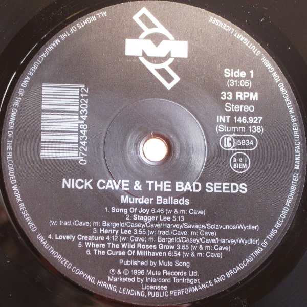 Nick Cave & The Bad Seeds : Murder Ballads (LP, Album)