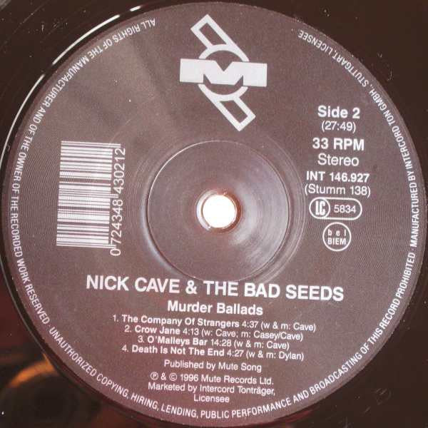 Nick Cave & The Bad Seeds : Murder Ballads (LP, Album)