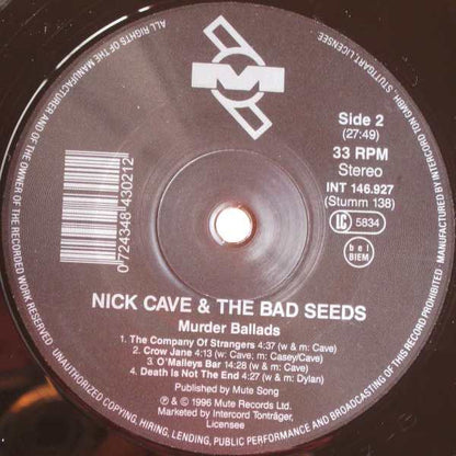 Nick Cave & The Bad Seeds : Murder Ballads (LP, Album)