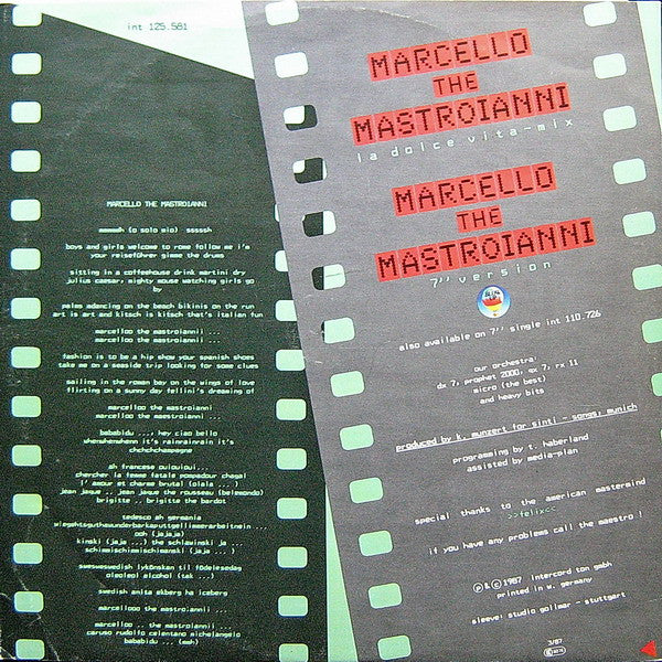 Silicon Dream : Marcello The Mastroianni (Metropolitan-Mix) (12", Maxi)