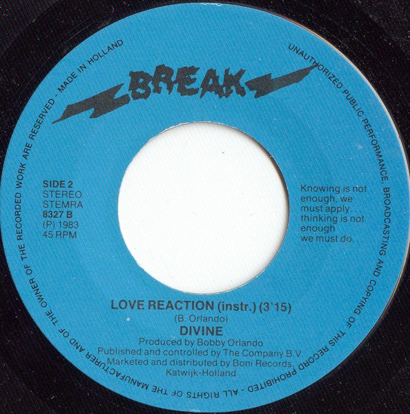 Divine : Love Reaction (7", Single)