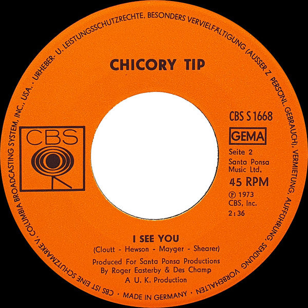 Chicory Tip : Cigarettes, Women And Wine (7", Single)